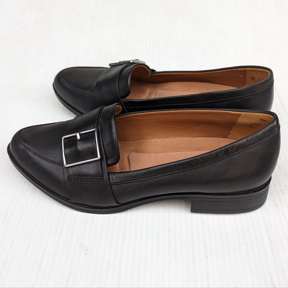 NATURALIZER Melanie black leather big buckle loafers - Picture 7 of 14